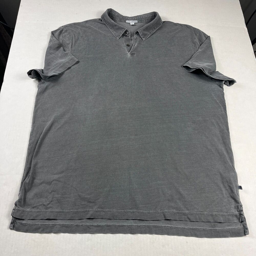 Standard James Perse Mens 5 XXL Gray Polo Shirt USA Made Lightweight Casual Top